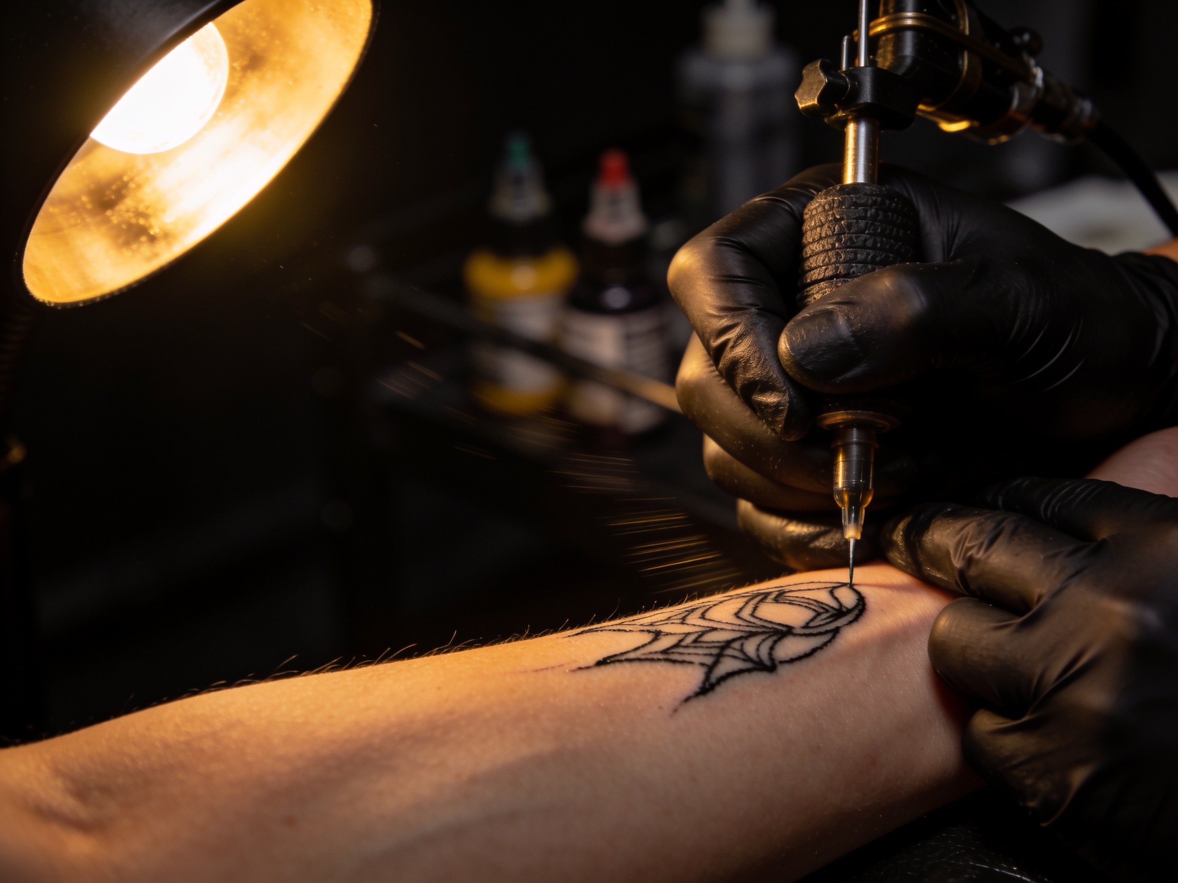 Tattoo artist at work
